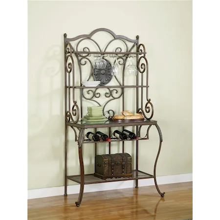 Hand Motted Antique Bronze Baker's Rack